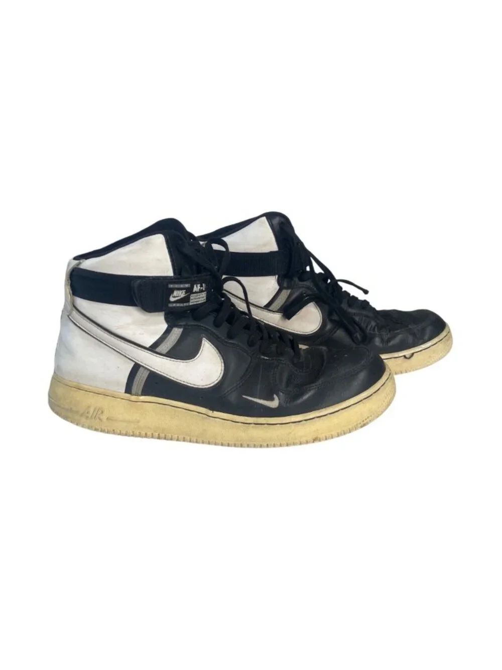Nike Air Force 1 High Top Sneakers Black White Size 10.5 Pre-Owned